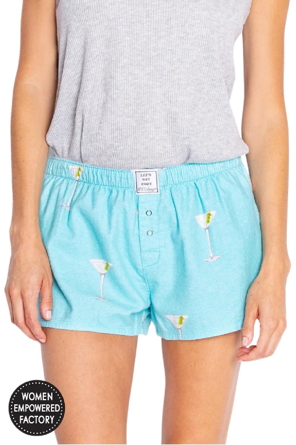 PJ Salvage Flannel Shorts Martini REFLS MINT My Top Drawer