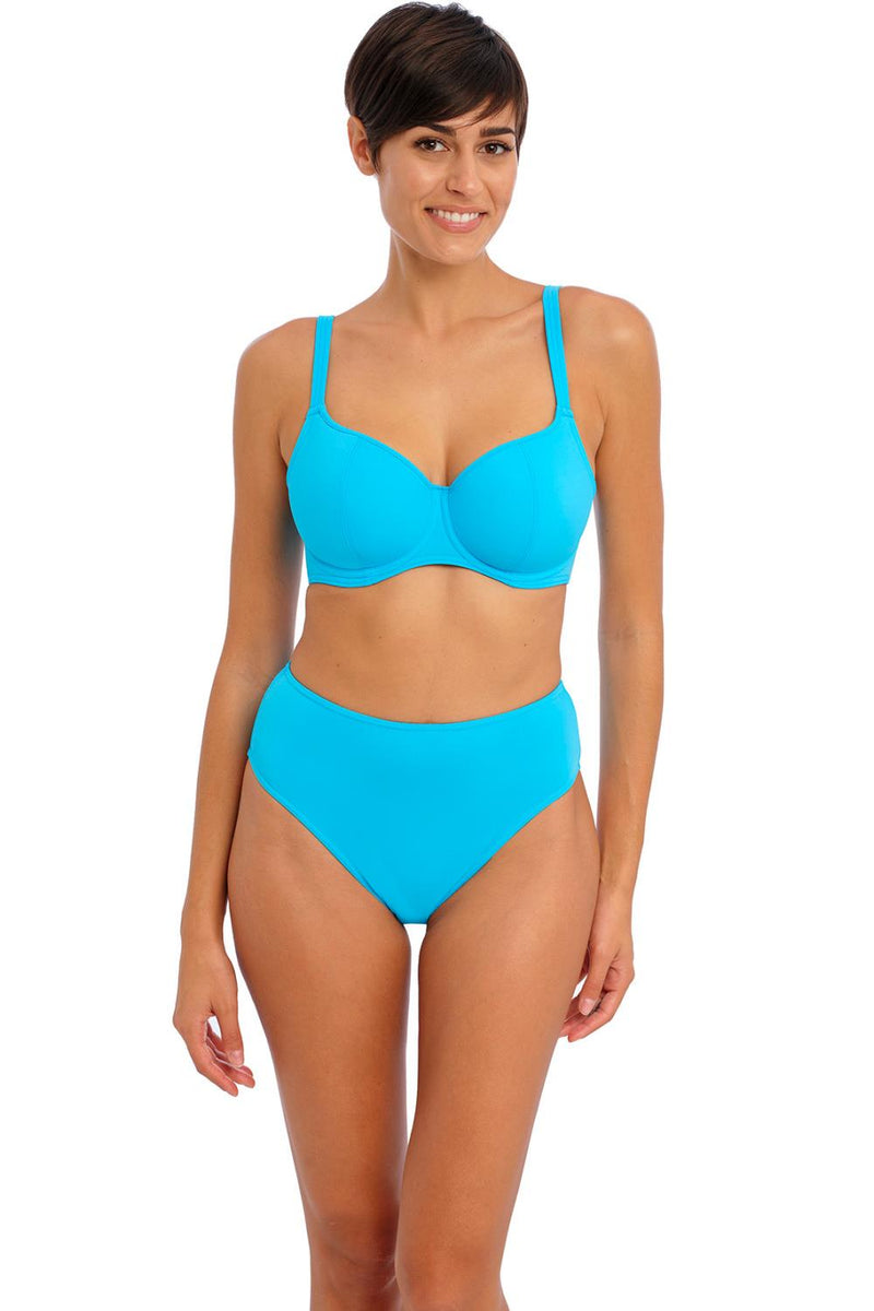 Freya Jewel Cove High Waist Bottom, Plain Turquoise (AS7236)