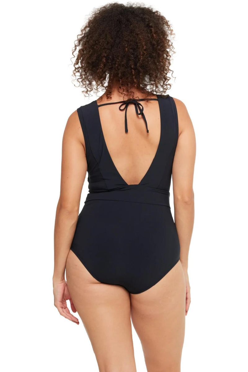 Togs Black Microfibre V-Ultra Swimsuit, Black (SB46FO)