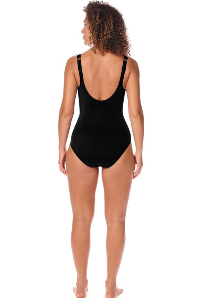 Amoena Palermo Mastectomy Swimsuit, Black/Off-White (71746)