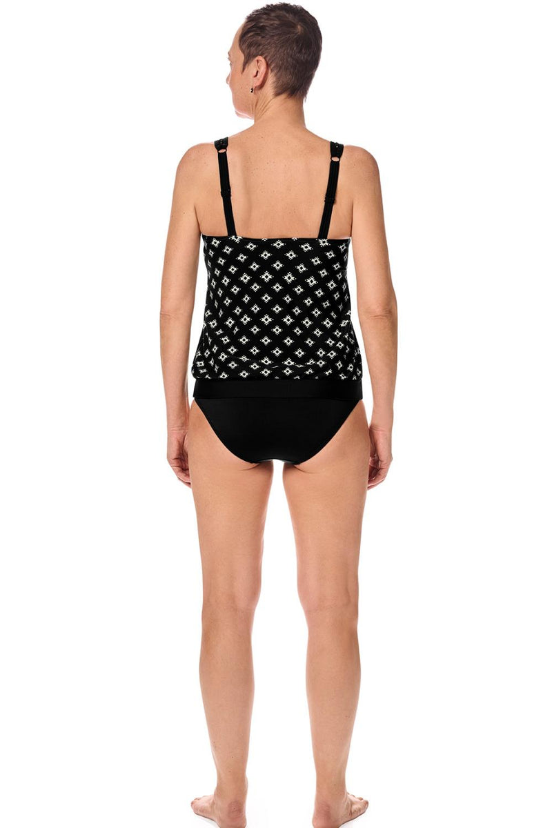 Amoena Palermo Mastectomy Tankini, Black/Off-White (71747)