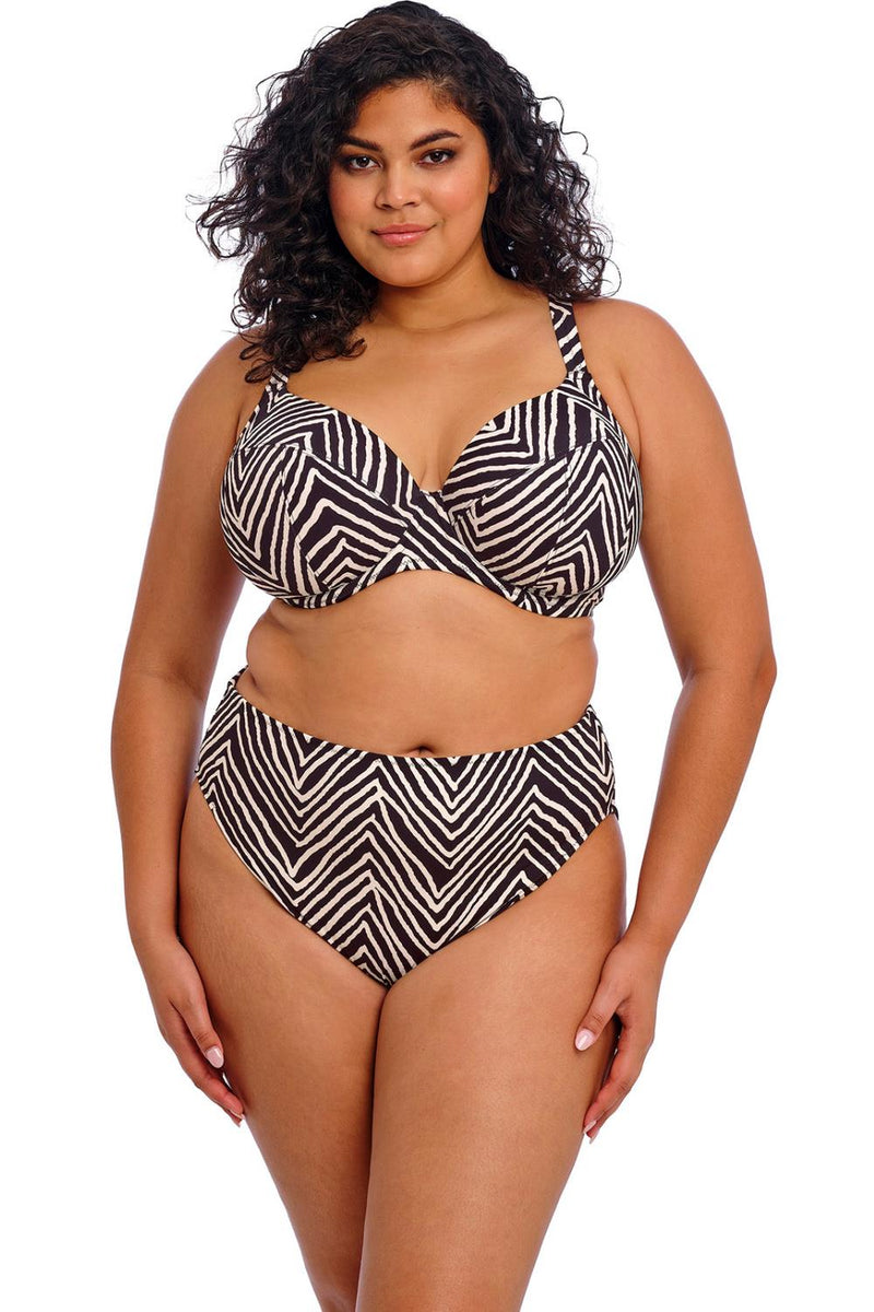 Elomi Swim Fiji Falls Mid Rise Bikini Brief, Black (ES802672)