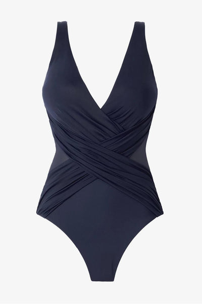 Miraclesuit Plus size Crossover One Piece Swimsuit, Midnight (6519089W)