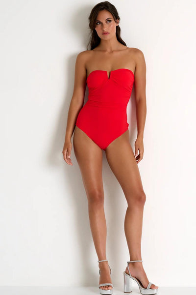 Shan Classic Bandeau One Piece Swimsuit, Red Pepper (42560-08)