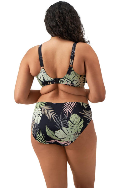 Elomi Swim Tropical Retreat Mid Rise Bikini Bottom, Black (ES801972)