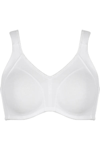 Naturana Heritage Minimizer and Side Smoother Wireless 90% Cotton Bra, White (5332)