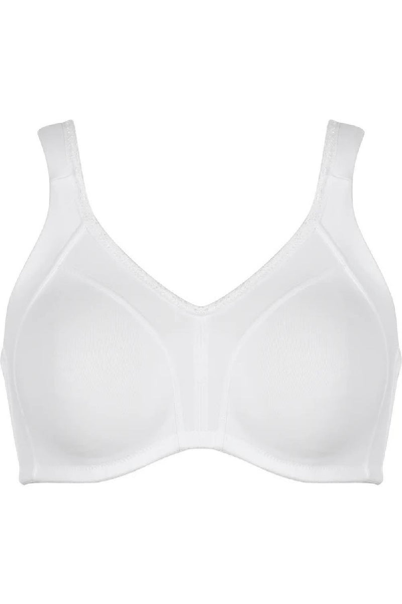 Naturana Heritage Minimizer and Side Smoother Wireless 90% Cotton Bra, White (5332)