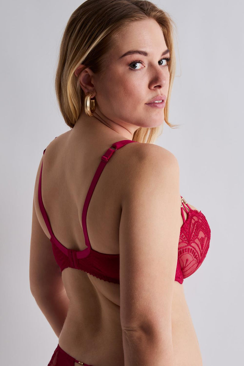 Aubade Ethnic Vibes Demi Cup Bra, Red Love Potion (2BF14)