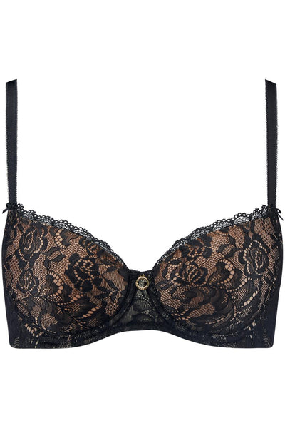 Aubade Rosessence Moulded Half-Cup Bra, Black (2KN04)