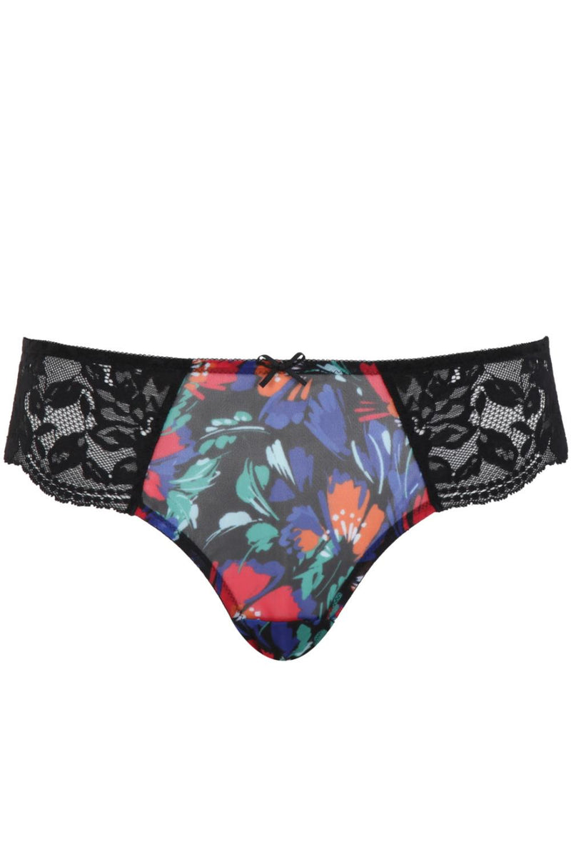 Panache Nina Brazilian Panty, Black/Floral (10942)