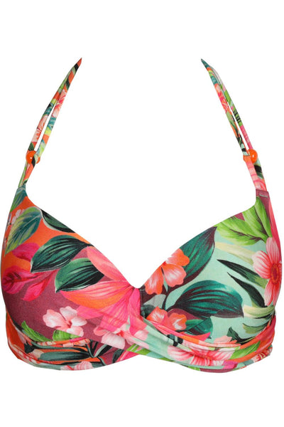 Marie Jo Swim Norma Jeanne Padded Plunge Bikini Top, Tropical Sunset (1008016)