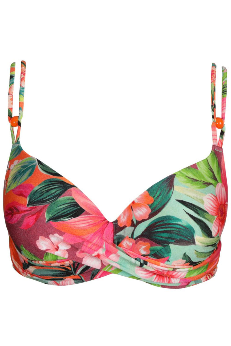 Marie Jo Swim Norma Jeanne Padded Plunge Bikini Top, Tropical Sunset (1008016)