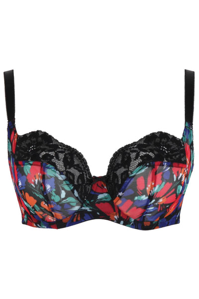 Panache Nina Balcony Underwire Bra, Black/Floral (10941)