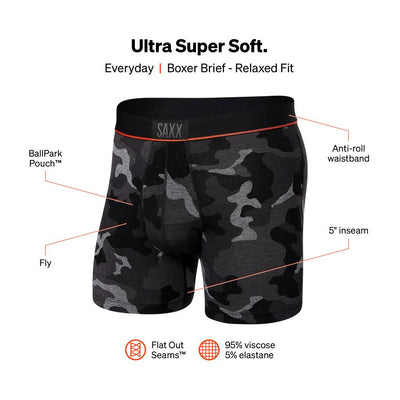 SAXX Ultra Boxer Brief Fly SXBB30F MOB (Black Mountainscape)