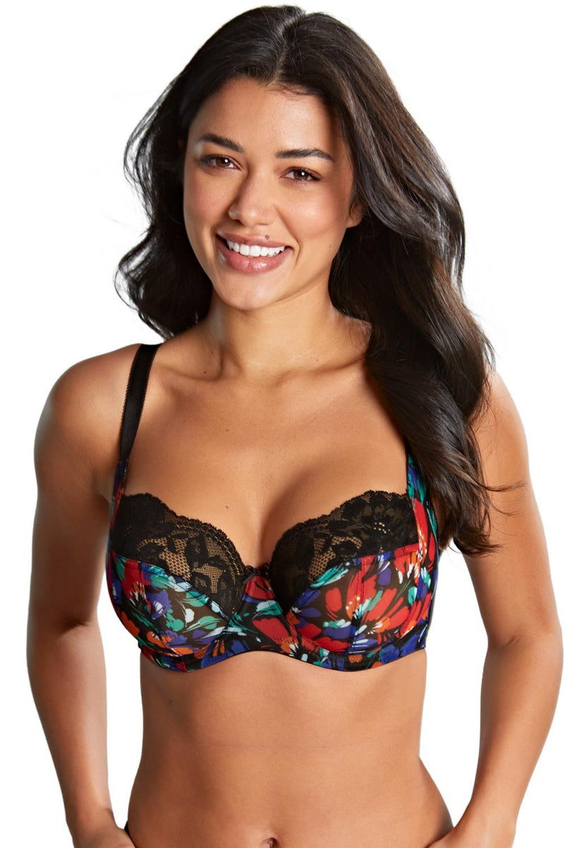 Panache Nina Balcony Underwire Bra, Black/Floral (10941)