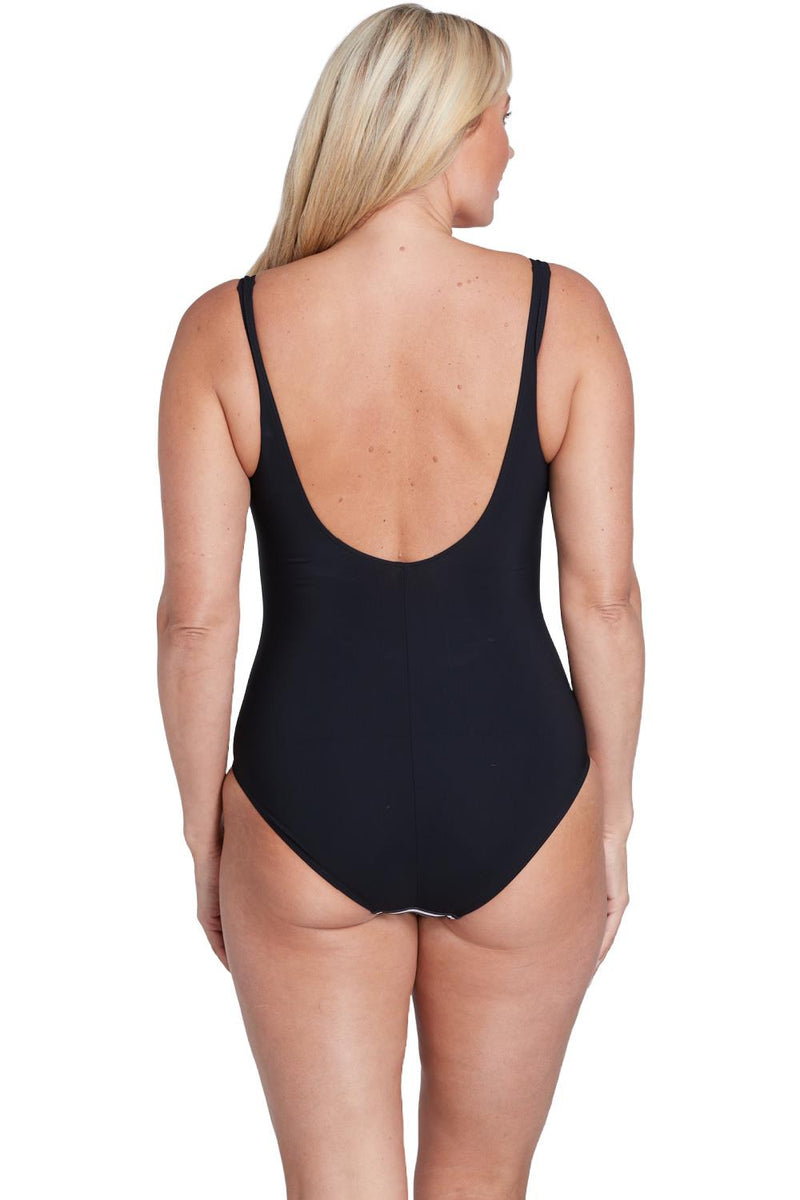 Sunflair One Piece Swimsuit, Black / White (22235)