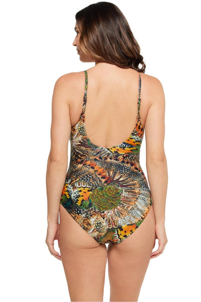 Togs Zambia V-neck Plunge Swimsuit, Multi (PZ09FO)