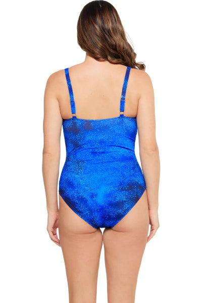 Togs Aruba Chlorine Resistant Sweetheart Ruched Swimsuit, Blue (PA25FO)