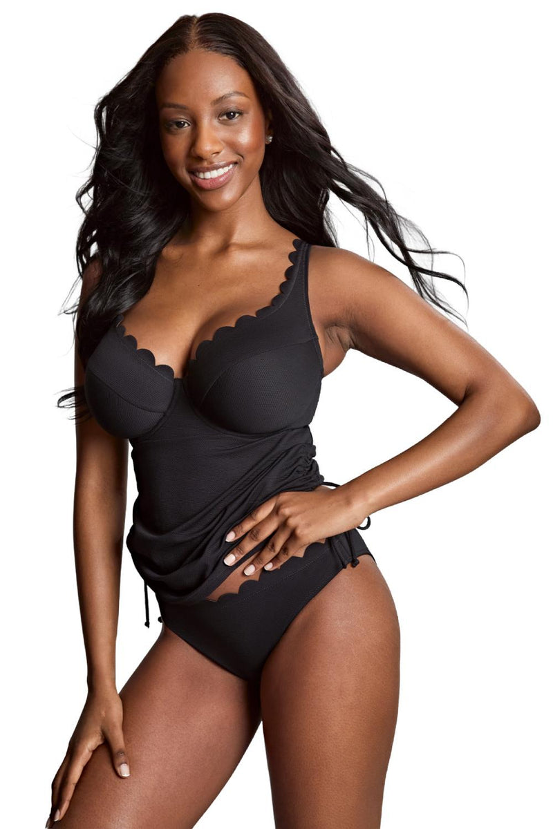 Panache Swim Selena Underwire Plunge Tankini, Black (SW1781)