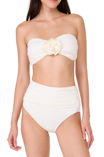 Kate Spade Swim Rosette Bandeau Top, Cream (S7C456)