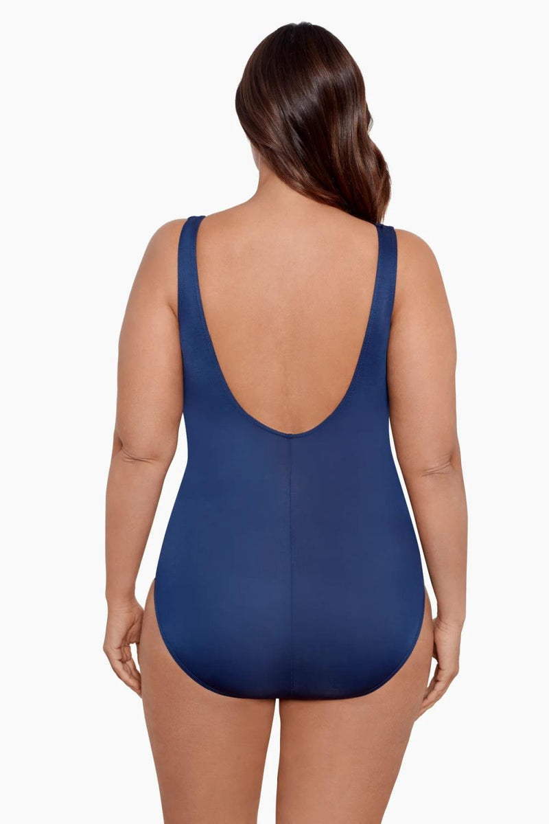 Miraclesuit Plus size Crossover One Piece Swimsuit, Midnight (6519089W)