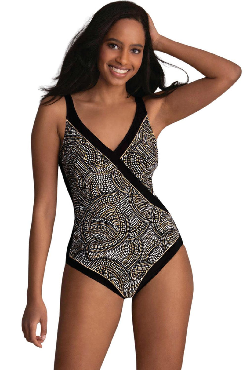 Anita Nuria Amber Gold One Piece Swimsuit, Black-Gold (M27226)