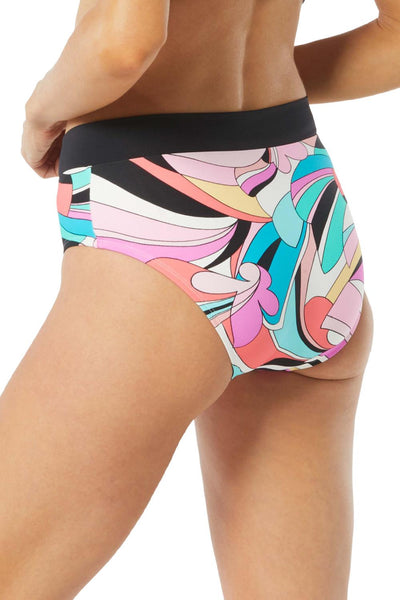 Beach House Saltwater Swirl Letty Crossover Swim Bottom, Multi (H4A581)