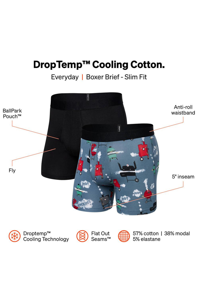 SAXX Droptemp Cooling Cotton Boxer Briefs 2 Pack SXPP2W-SHB