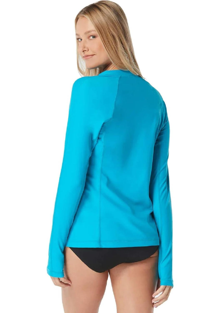 Gabar Long Sleeve Plus Swim Shirt, Cyan (G6C502P)