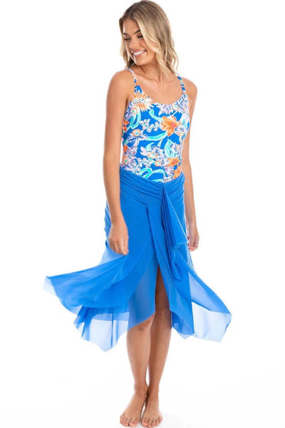 Togs Mesh Cover-up Frill Skirt SD14TH Cornflower