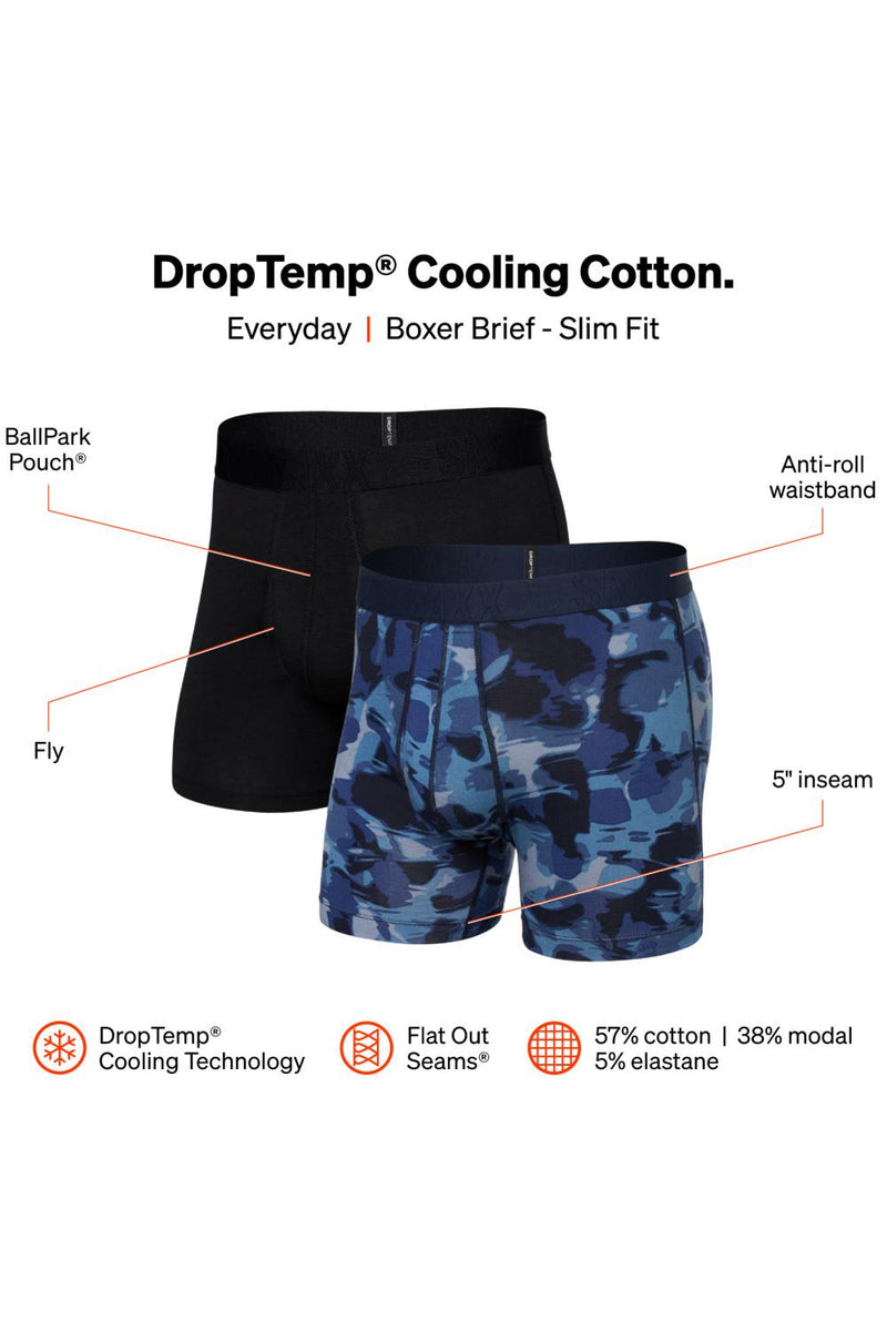 SAXX Droptemp Cooling Cotton Boxer Briefs 2 Pack SXPP2W-DAC