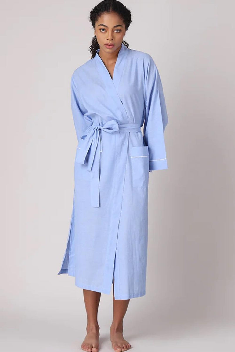 Mahogany Chambray Robe, Sky Blue (N1607)