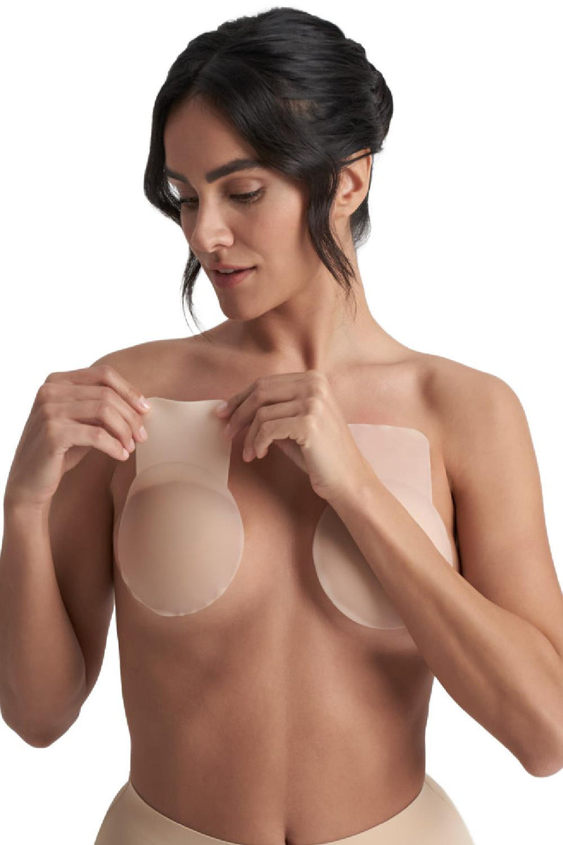 Bye Bra Adhesive Matt Silicone Pull-Up, Beige (1395, M )