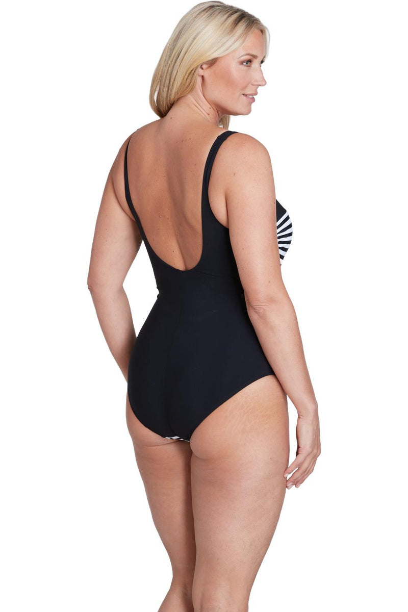 Sunflair One Piece Swimsuit, Black / White (22235)