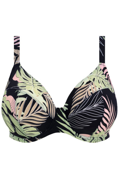 Elomi Swim Tropical Retreat Underwired Plunge Bikini Top, Black (ES801902)