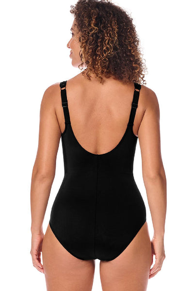 Amoena Palermo Mastectomy Swimsuit, Black/Off-White (71746)