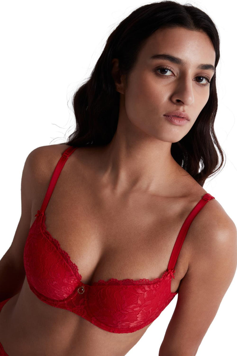 Aubade Rosessence Moulded Half-Cup Bra, Rouge Gala (2KN04)