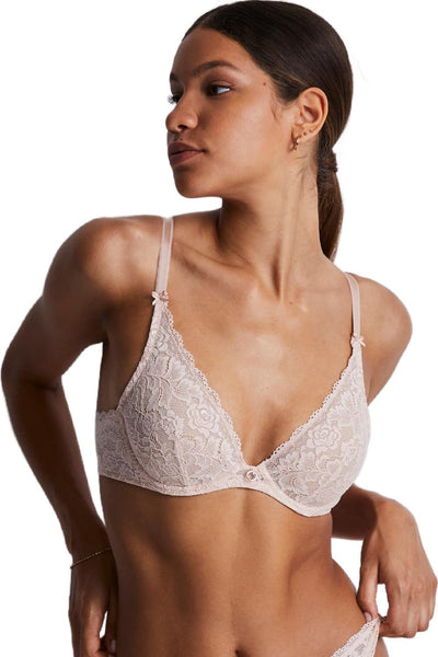 Aubade Rosessence Underwired Triangle Plunge Bra, Nude d’Été (2KF12)