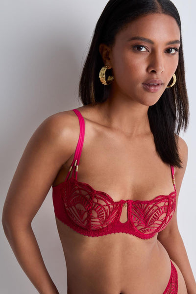 Aubade Ethnic Vibes Demi Cup Bra, Red Love Potion (2BF14)