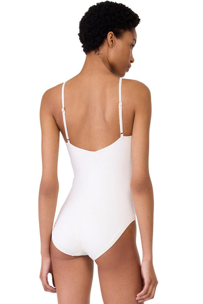 Kate Spade High Neck Rosette One Piece Swimsuit, Cream (S7C452)