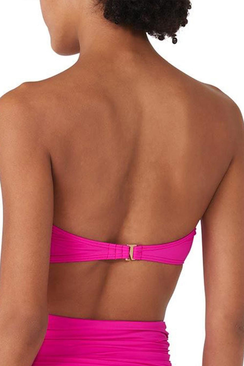 Kate Spade Swim Rosette Bandeau Top, Vivid Snapdragon (S7C456)