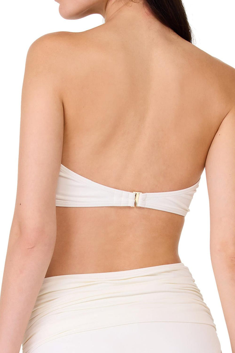 Kate Spade Swim Rosette Bandeau Top, Cream (S7C456)