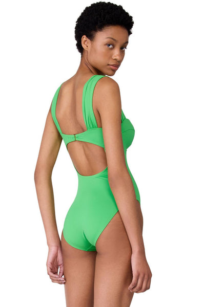 Kate Spade Underwired Shirred One Piece Swimsuit, Fern Moss (S8C491)