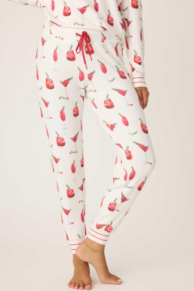 PJ Salvage Cranberries & Cocktails Jogger Pant, Ivory (RPCCP)