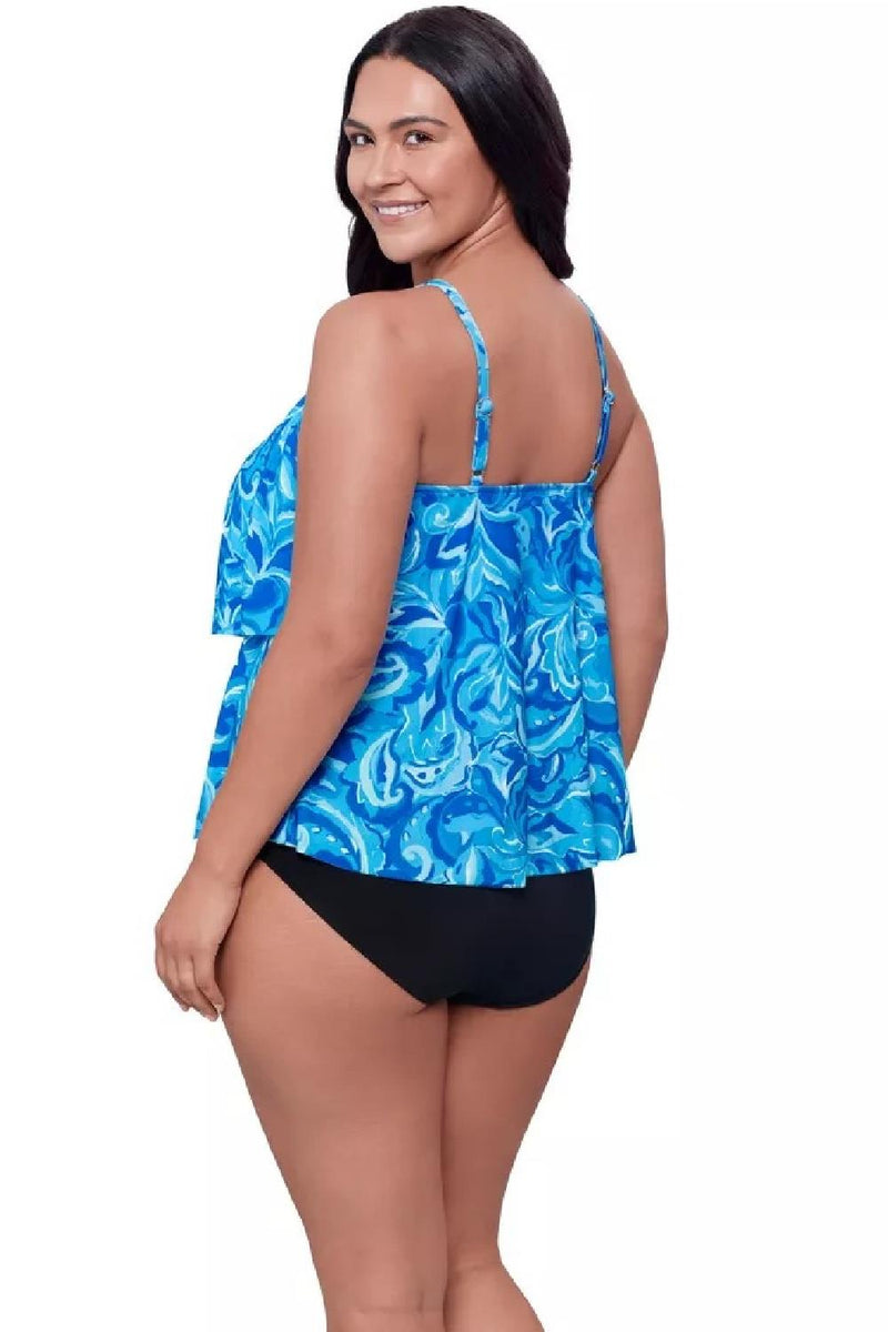 Trimshaper Swim Ronnie Tumbled Paisley Tankini, Blue Multi (6550937)