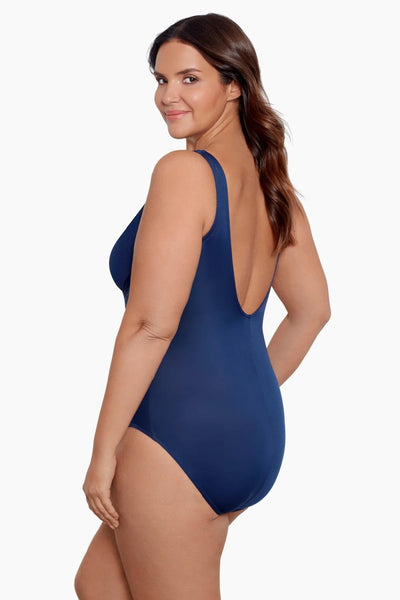 Miraclesuit Plus size Crossover One Piece Swimsuit, Midnight (6519089W)