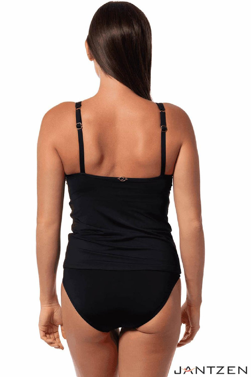 Jantzen Royal Black Andrea Tankini Top, Black (JZ25040T)