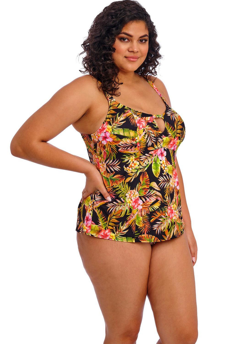 Elomi Tiger Valley Non Wired Moulded Tankini Top, Black (ES802361)