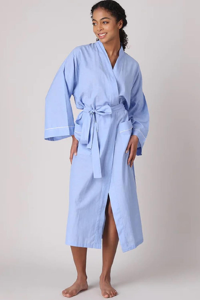 Mahogany Chambray Robe, Sky Blue (N1607)