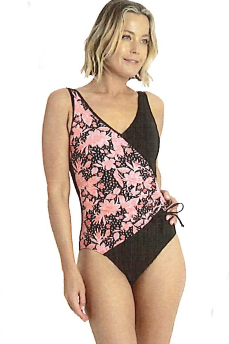 Finz Crossover One Piece Swimsuit, Black (FZPO61061)